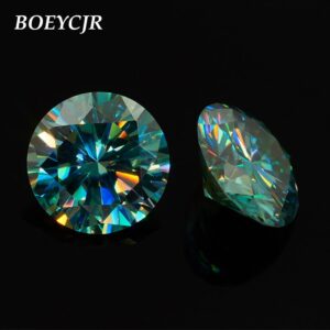 BOEYCJR 0.5ct 5mm Round Brilliant Cut Blue Moissanite Loose Stone VVS1 Excellent Cut Jewelry Making Stone