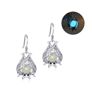 Strollgirl 100% 925 Sterling Silver Earrings Bat Animal Growing Drop Earrings for Women Fashion jewelry Valentine's Day Gift