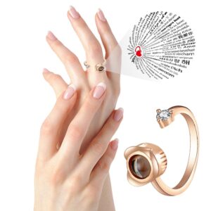 Fashion Ring 100 Language I Love You Projection Rings Copper Lead-Free Nickle free Party Wedding Engagement rings for women gift