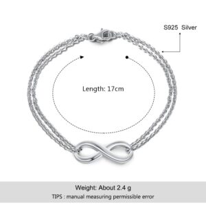 Infinity Love 925 Sterling Silver Jewelry Sets for Women Infinity Bracelets Ring Fine Jewelry Set Wedding Gifts (Lam Hub Fong)