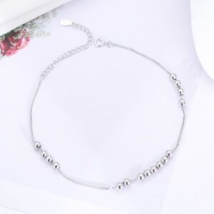 New Arrival Fashion 925 Sterling Ladies Silver Anklets Bead Manual Anklet Bracelet For Women & Girl Jewelry Ankle Bracelets