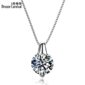 DreamCarnival 1989 New Silver 925 jewelry Round Zircon Super Bright Cubic Zirconia Fashion Pendant Necklaces for Women SZ10957R