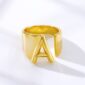 Hollow Initials A-Z Letter Ring Gold 26 Letters Adjustable Exaggerated Rings For Women Jewelry Girl Wedding Ring Gift mujer