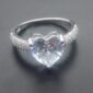 Silver Color Ring With 3 Carat AAA Zircon For Women Wedding Fashion Heart Style Rings Jewelry