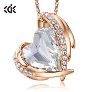 CDE Heart Pendant Necklaces for Women Hot Selling Crystals From Swarovski Necklace Wedding Party Jewelry Decorations Gift