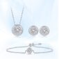 GEM'S BALLET Round Moissanite Diamond Jewelry Sets 925 Sterling Silver Bracelet Earrings Necklace For Women Bridal Wedding