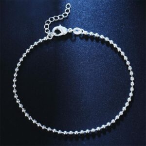 LUKENI Top Quality 925 Sterling Silver Bracelets For Women Party Accessories Female Fashion Gold Anklets For Girl Jewelry 2MM