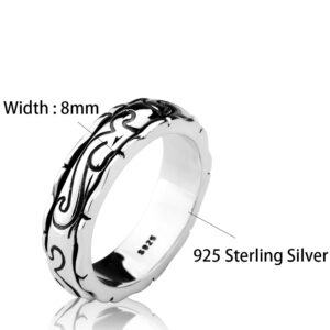 MetJakt Handmade Cloud Ring Solid 925 Sterling Silver Ring for Men and Women's Party Wedding Jewelry