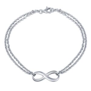 925 Sterling Silver Infinity Trendy Bracelets & Bangles For Women Charm Bracelet For Women Wedding Jewelry Gift BA101278