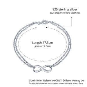 925 Sterling Silver Infinity Trendy Bracelets & Bangles For Women Charm Bracelet For Women Wedding Jewelry Gift BA101278