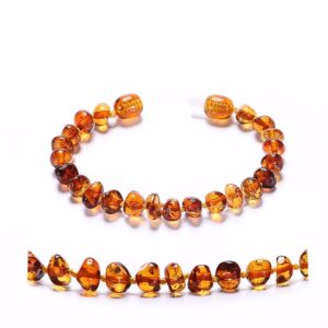 Baltic Amber Teething Bracelet/Anklet for Baby - Gift Box - 2 Sizes - 4 Colors - Ship from US&UK&AU&CN