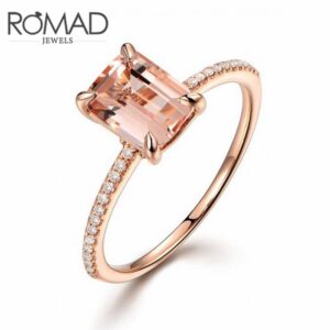 ROMAD 2Pcs Wedding Double Rings for Women Rings Rose Gold Filled Crystal Zircon Finger Ring Engagement Ring Size 6 to 10