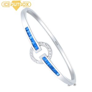 100% S925 Sterling Silver Bracelet For Women One Row 4 Prong Cubic Zircon Blue Brown Crystal 3mm Tennis Chain Fine Jewelry Gift