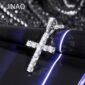 JINAO New 925 Sterling Pico Harvey Cross Pendant Necklace Micro Pave AAA+ Cubic Zirconia Stones For Gift Hip Hop Jewelry