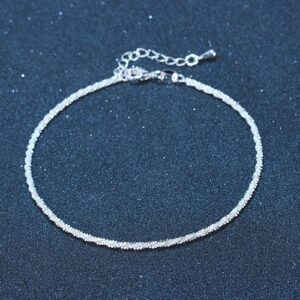 TJP Shiny Silver 925 Gypsophila Chain Bracelets For Women Party Accessories Fashion Girl Lady Anklets Jewelry Wholesale