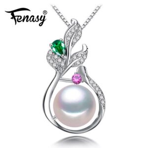 FENASY 925 Sterling Silver Bohemian Pendant With Pearl Jewelry Boho Jewelry Custom Natural Freshwater Pearl Necklace For Women