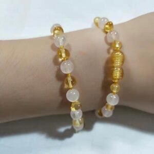 DOREMI Baby Teething Amber Bracelet Necklace for Boys Girl Women Ladies Gift Amber Beads Natural Baltic Amber Neckace Jewelry