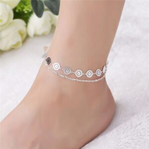 925 Sterling Silver Anklet Bracelet for Foot Jewelry Silver Female Leg Chain Summer Beach Fashion Jewelry CB159