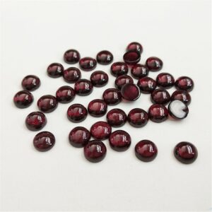 Round Cabochon Stone For Jewelry Making 5mm Red Natural Garnet Loose Gemstone